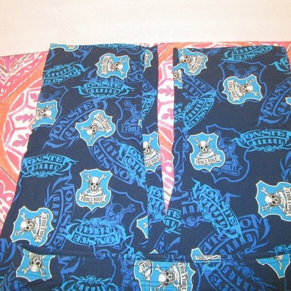 MONSTER Garage SKULLS Lounge Size XL PANTS Pockets FLEECE Pajama FLY Tools Rule - Picture 9 of 9